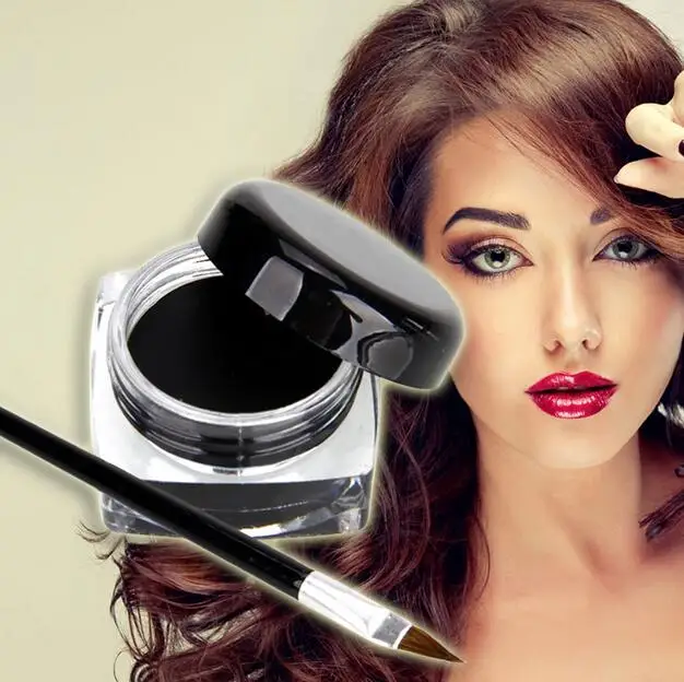 1 Набор Макияж Тени для век мини подводка глаз Гель Крем с кистью Косметика Черная