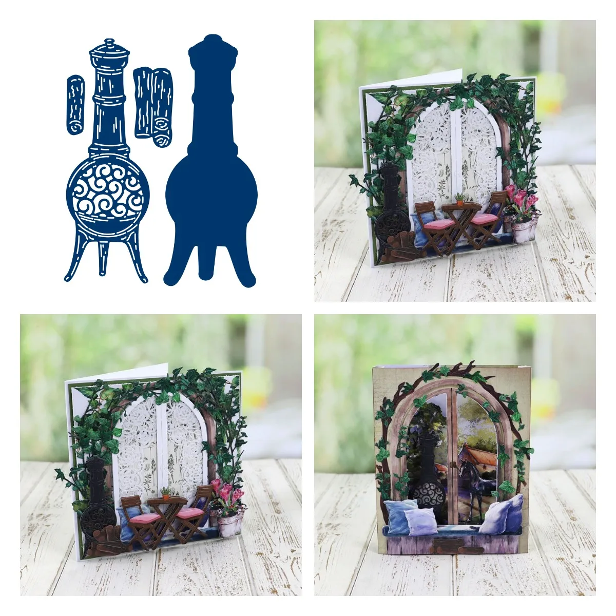 

Dies Scrapbooking Metal Chiminea stove Cutting Dies Craft Embossing Make Paper Greeting Card Making Template DIY Handmade 2021