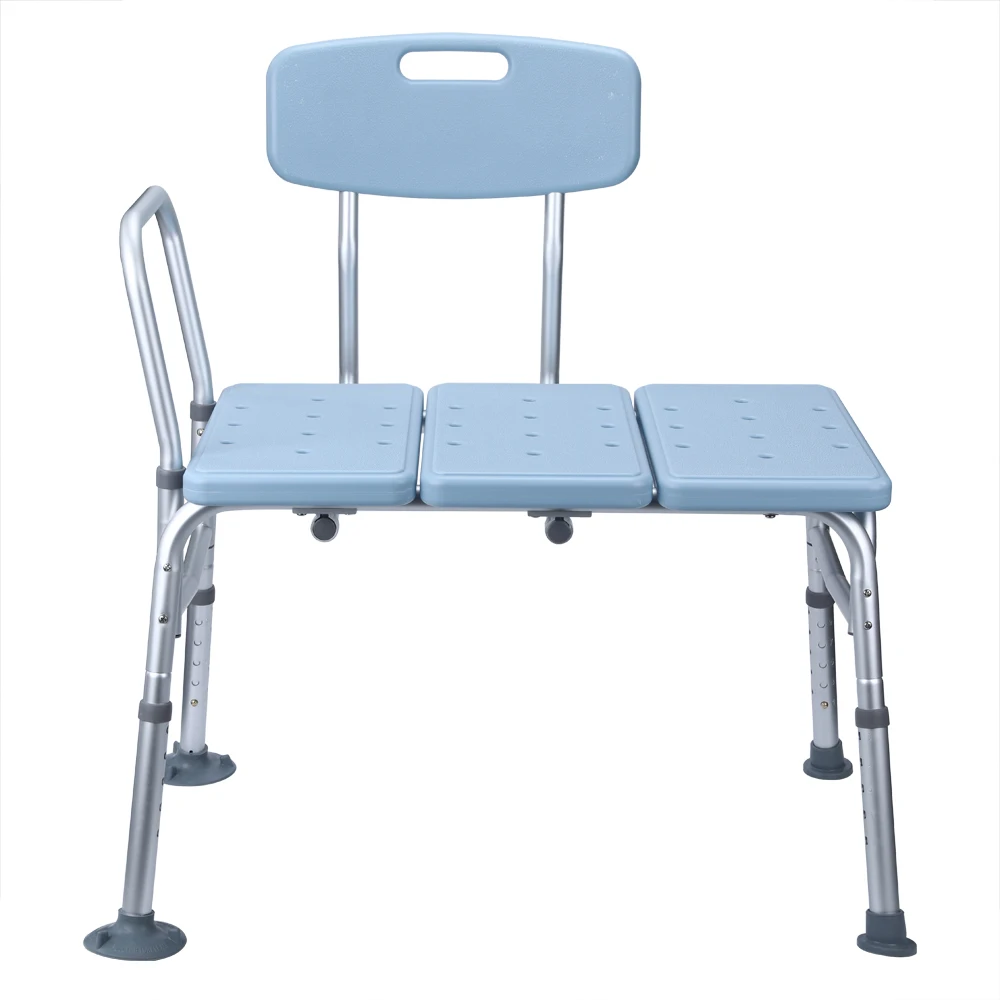 FCH tıbbi banyo emniyet duşu küvet alüminyum alaşımlı banyo sandalyesi Transfer tezgahı ile arka kolu mavi