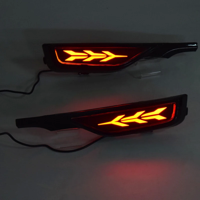 

Rear Brake Light 12V Car LED Rear Fog Lamp Rear Bumper Light Flowing Turn Signal Reflector for Honda Fit Jazz 2018 2019
