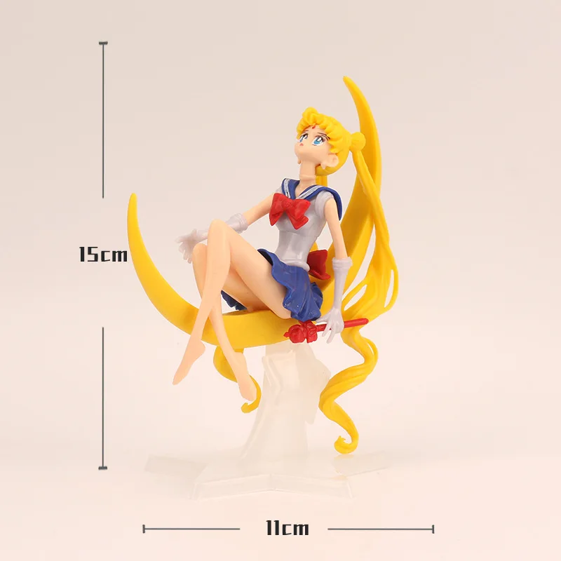 

14cm Sailor Moon Cartoon Anime Figures Decoration Cake Doll PVC Action Figurine toy Baby Toys For Girls Cute Toys Halloween gift