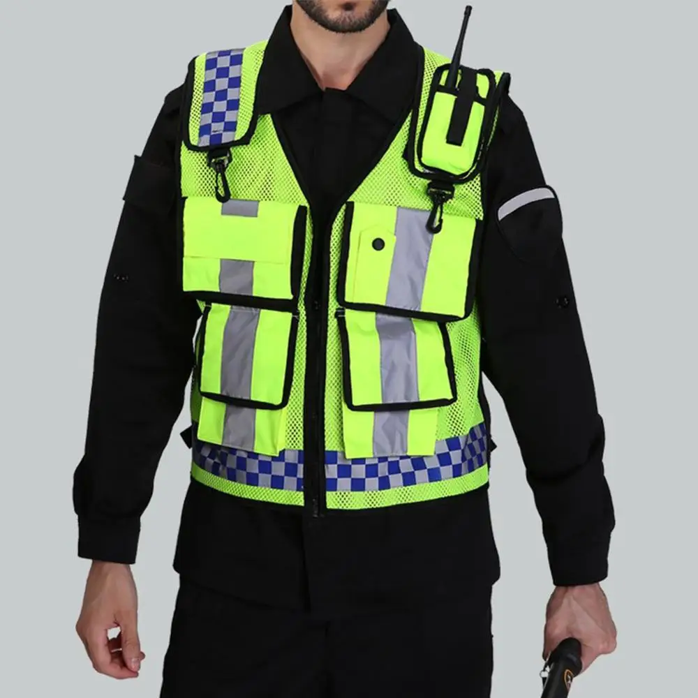 

Светоотражающий жилет с несколькими карманами для езды на дорогах, защитный жилет для шахт, форма для шахт, дышащий светоотражающий жилет