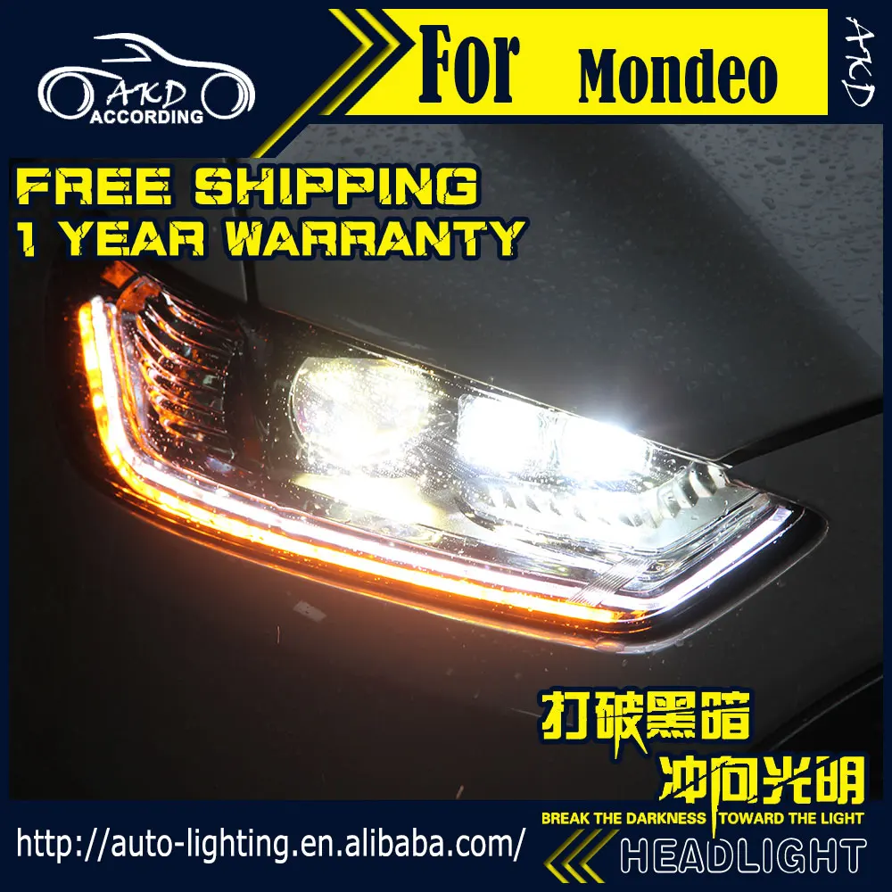 AKD автостайлинг фары в сборе для Ford Fusion 2013 2016 Mondeo светодиодная фара DRL HID передняя