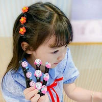 3 flowerpcs children acrylic cartoon flower fruit ornament hair clips children sweet hairpins headwear kids hair accessories