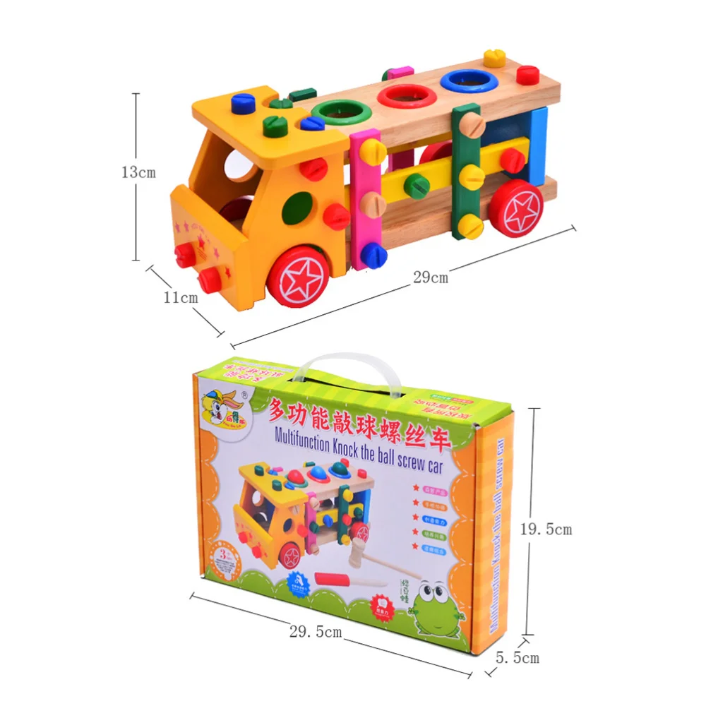 Деревянный винт автомобиля игрушки для детей грузовик деревянный собрать гайка