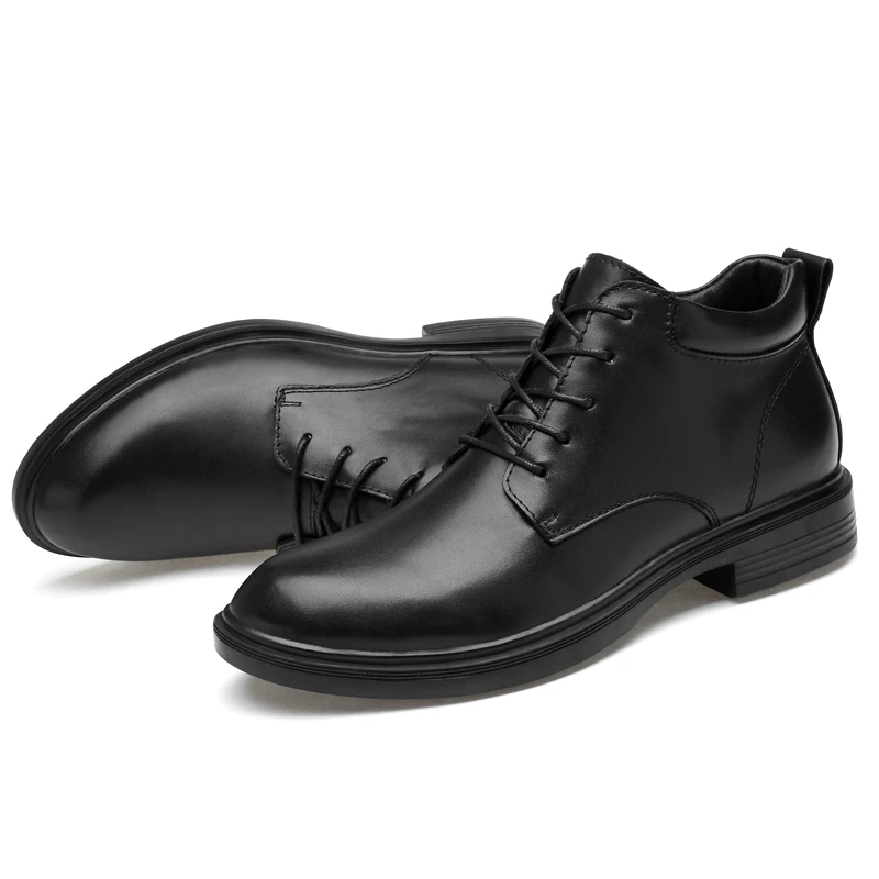 Классические зимние черные мужские ботинки мартинсы Военные уличные из коровьей