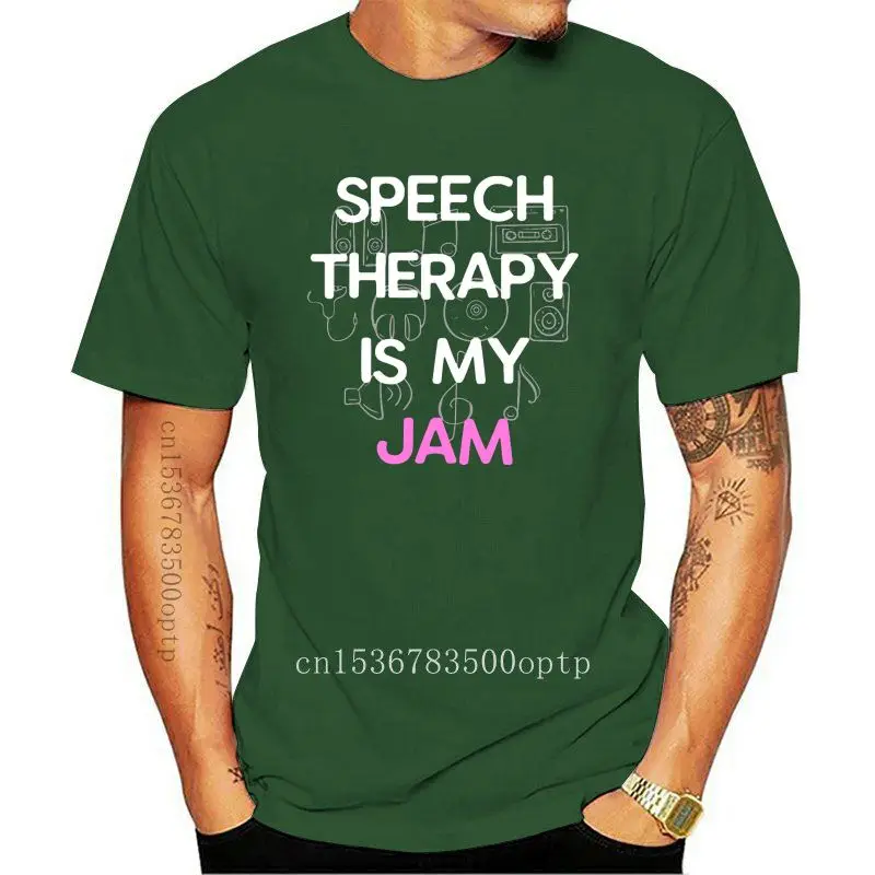 

Men's Speech Therapy is My Jam t shirt Print Short Sleeve O-Neck streetwear Anti-Wrinkle Basic summer Standard shirt