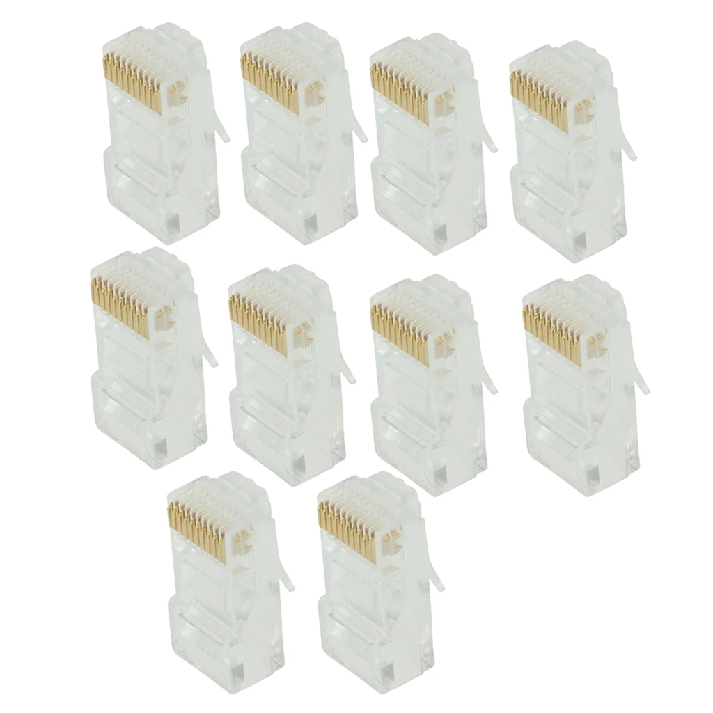 

10 Pack Keystone Jack CAT5 White Network Ethernet Punchdown 10P10C RJ50