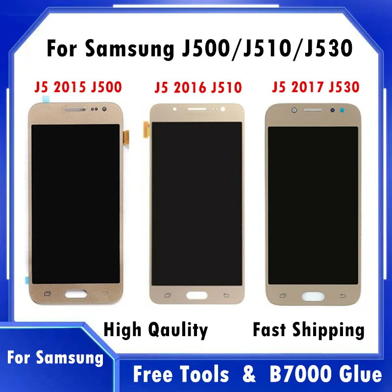 Для Samsung J5 2017 J530 ЖК-дисплей для Galaxy 2015 J500 2016 J510 сенсорный экран дигитайзер Замена -