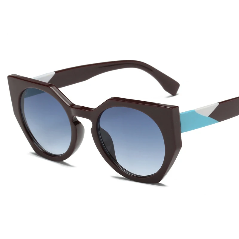 Женские солнцезащитные очки кошачий глаз 2019 винтажные Круглые Солнцезащитные