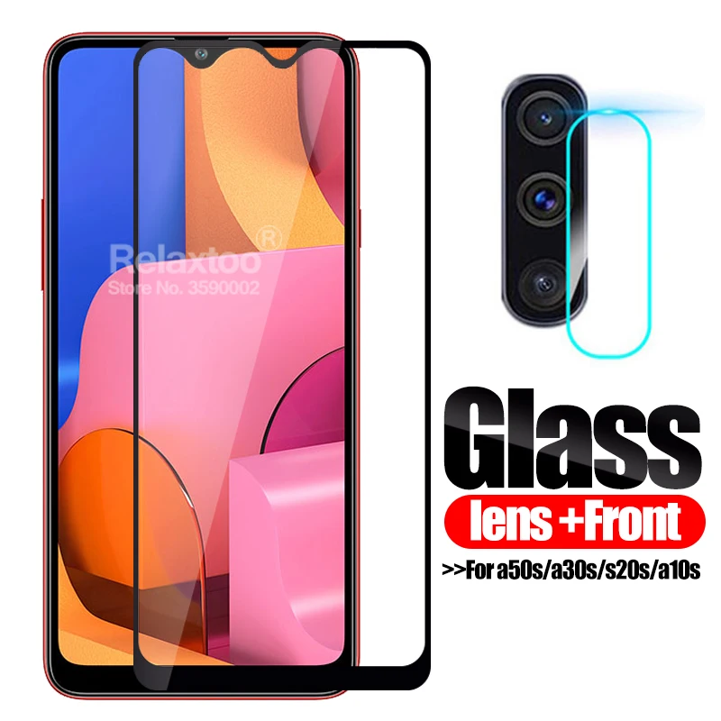 Защитное стекло 2 в 1 для samsung a50s a30s a20s a10s 2019 защитная пленка объектива камеры на a507F