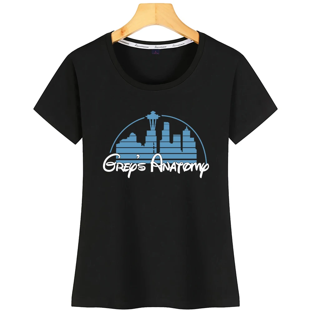 Топы футболки женские серые анатомия сексуальные винтажные с принтом женская