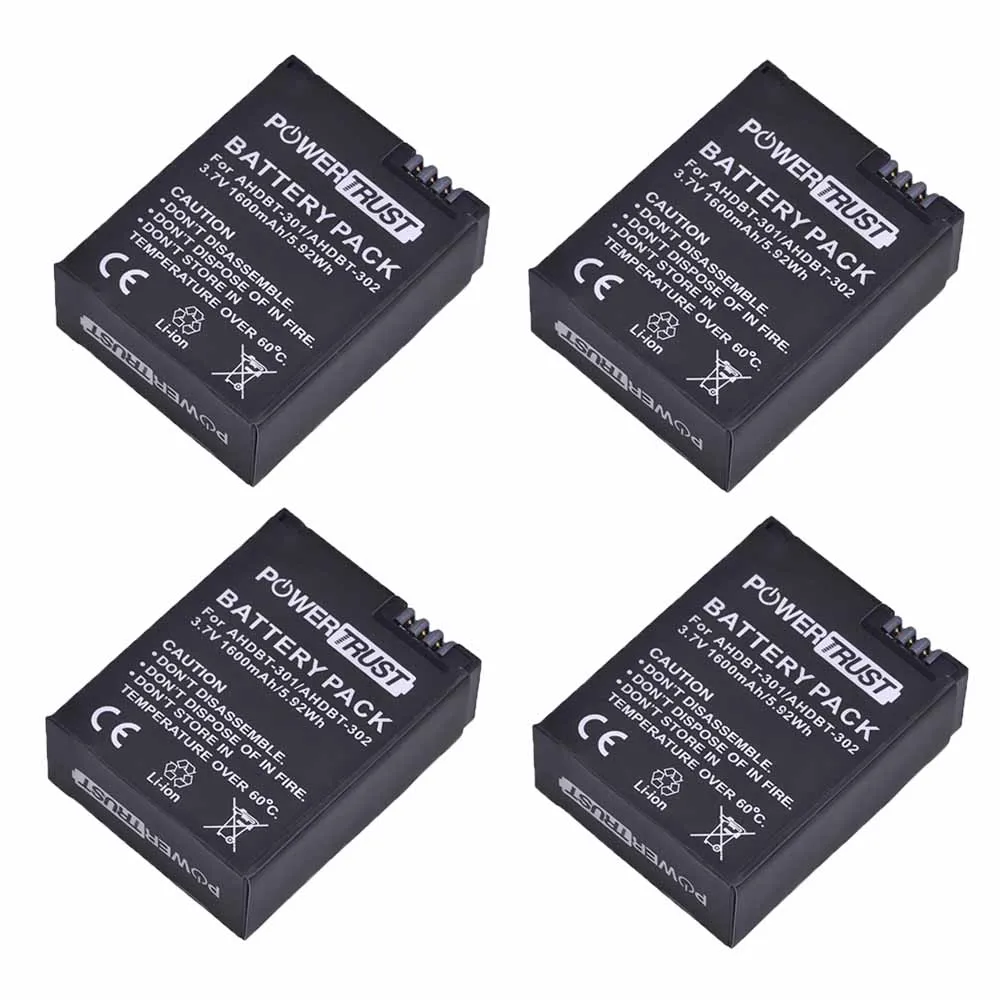 PowerTrust AHDBT 301 AHDBT301 батарея и светодиодное зарядное устройство для GoPro Hero 3 + hero
