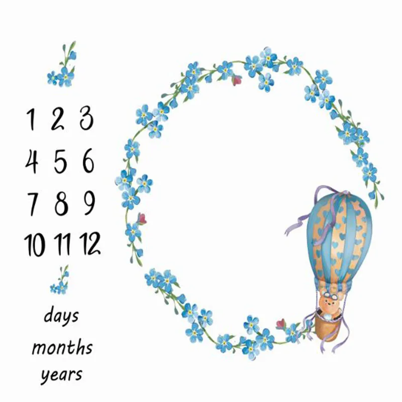 

Baby Milestone Blanket Monthly Baby Blankets Newborn Soft Baby Photography Props Angel Wing Background Blanket photo