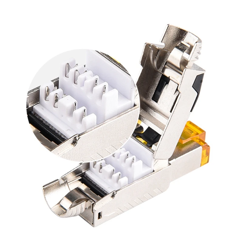 HOT-RJ45 CAT 8 1 сетевой штекер позолоченные контакты обжимной LAN гигабитный разъем для