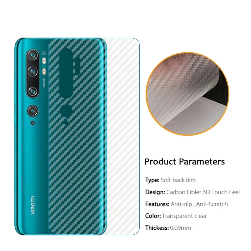 5 шт. 3D защитная задняя пленка из углеродного волокна для Xiaomi Redmi Note 8t наклейка 8