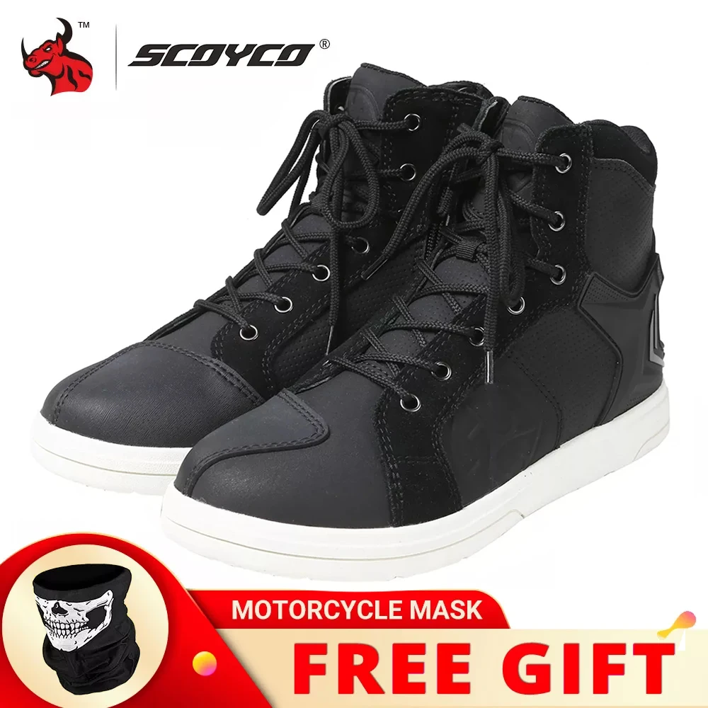 

Мотоциклетные ботинки SCOYCO, мужские водонепроницаемые сапоги из микрофибры, повседневная обувь для мотокросса