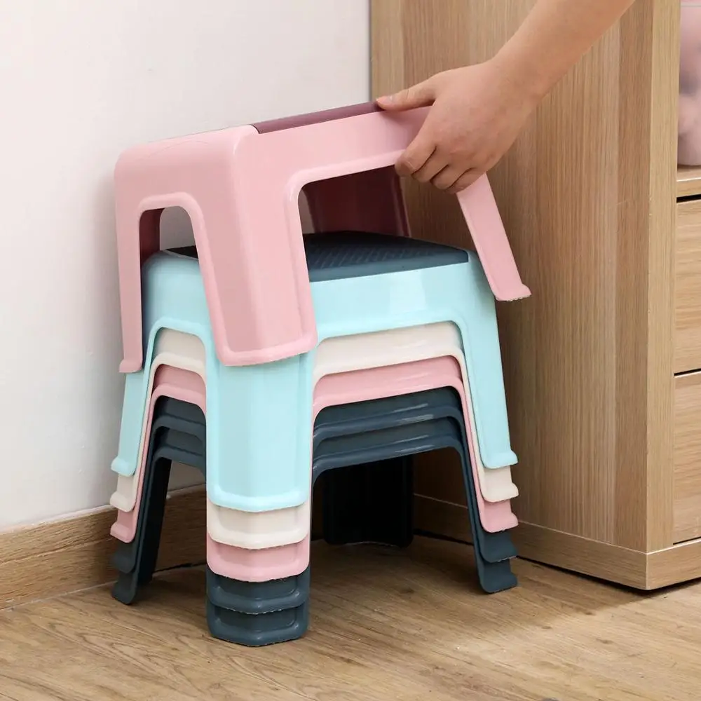 4 Legs Low Stool Baby Anti-slip Footstool Child Bathing Stool Household Plastic Adult Change Shoes Bench Kids Furniture