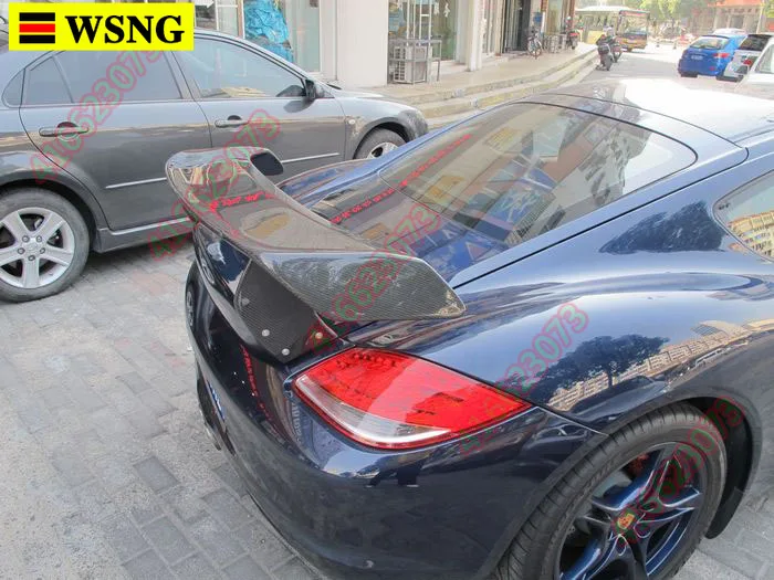 Подходит для Porsche Cayman 987 GT Techart углеродного волокна задний спойлер заднего крыла |