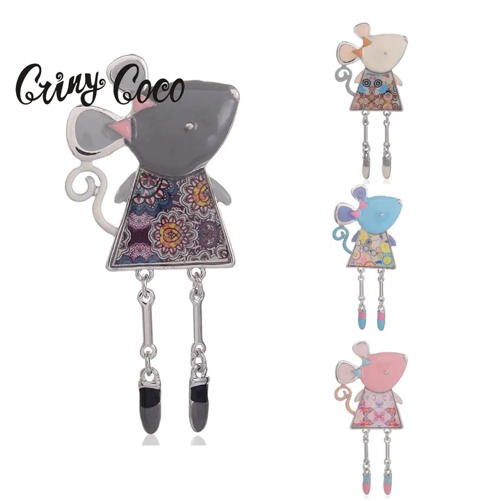 Cring Coco забавные женские ювелирные украшения для платья и свитера эмалированные