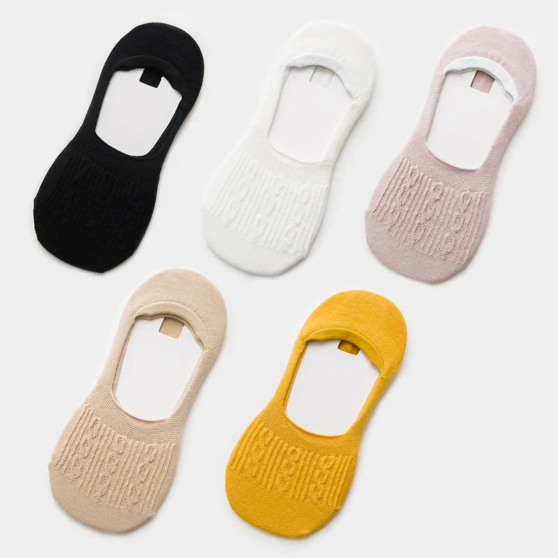 style L 5 pairs Новые Женские Повседневные Дышащие Короткие носки-башмачки модные невидимые Нескользящие хлопковые носки для девочек женские низкие Носки ярких цветов, 5 пар - Цвет: style L 5 pairs