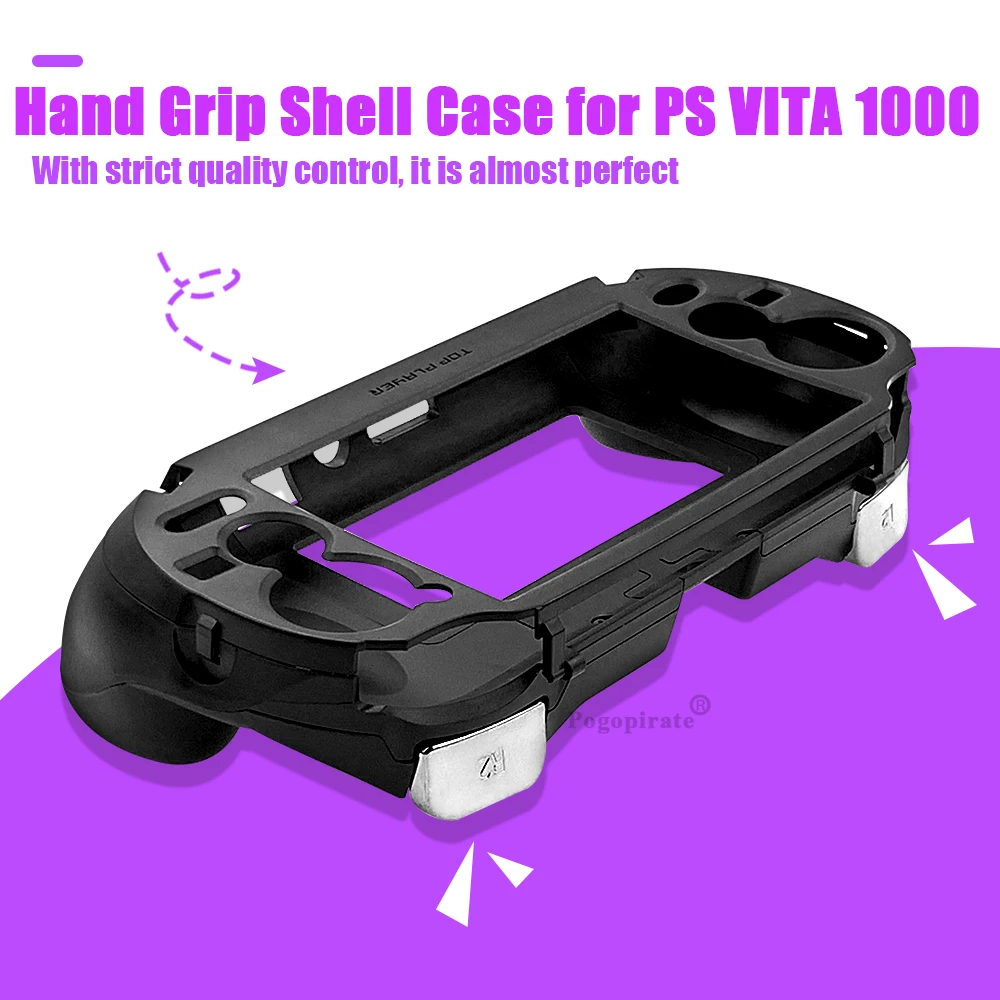 Black White For PSV1000 PS VITA 1000 Game Hand Grip Handle Holder Joypad Stand Case Shell Protect with L2 R2 Trigger Button