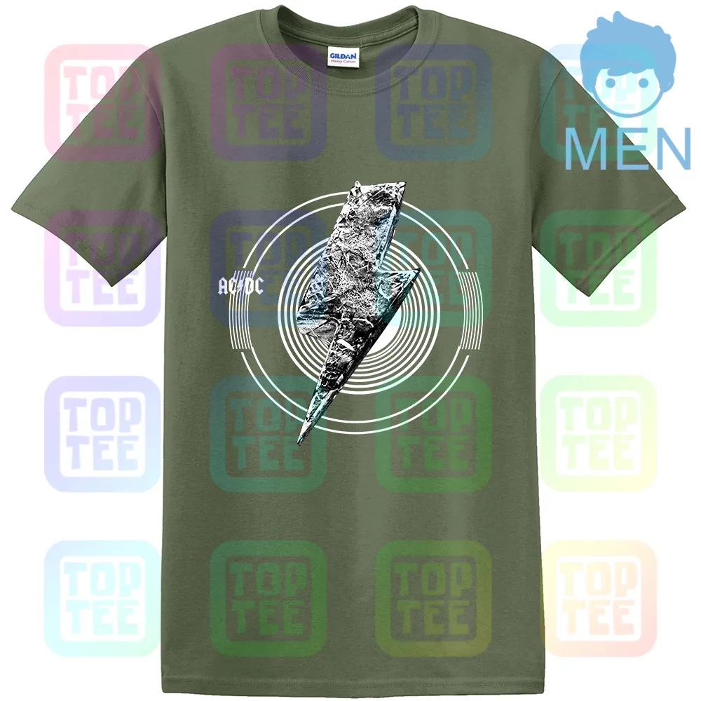 AC/DC Мужская Однотонная футболка черная - Цвет: MEN-ARMY GREEN