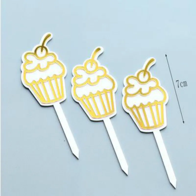 ice cream 3pcs Форма для выпечки торта, декоративные украшения, вставка, большой глаз, кошачья серия, украшения, акрил, HB, волшебная палочка, вилка - Цвет: ice cream 3pcs
