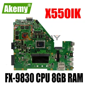 for asus x550ik x550iu x550i laptop motherboard mainboard w fx 9830 cpu 8gb ram v2gb free global shipping