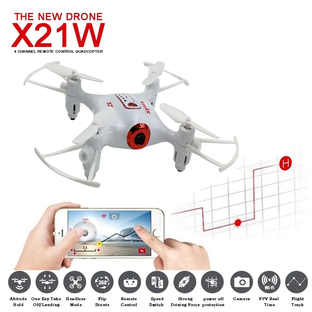 

SYMA X21W мини-Дрон с камерой WiFi FPV 720P HD 2,4 GHz 4CH 6-осевой Радиоуправляемый вертолет Дрон удержание высоты RTF игрушки с дистанционным управлением