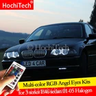 Для BMW 3 серии E46 седан рестайлинг ввиде горшка 01-05 галогенные лампы головного светильник Дневной светильник DRL Ангельские глазки светодиодный с несколькими цветами RGB цвет головной светильник Halo Кольцо Комплект