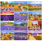 5D алмазная живопись с пейзажем сделай сам, фиолетовая лаванда, Прованс, алмазная вышивка ручной работы, изысканное украшение для дома