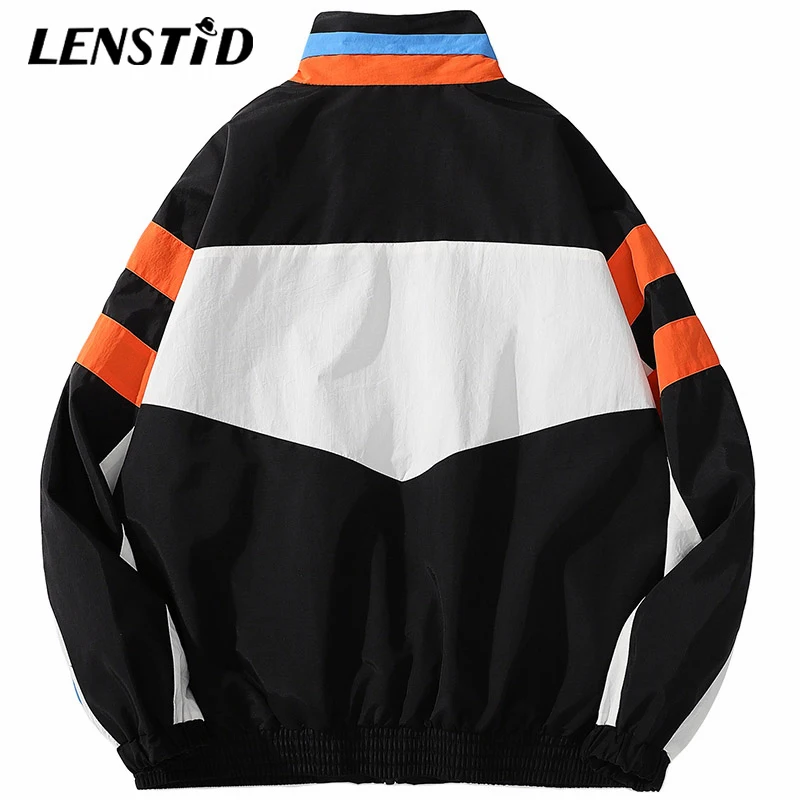 LENSTID Мужская ветровка в стиле хип хоп винтажная цветная Лоскутная тактическая