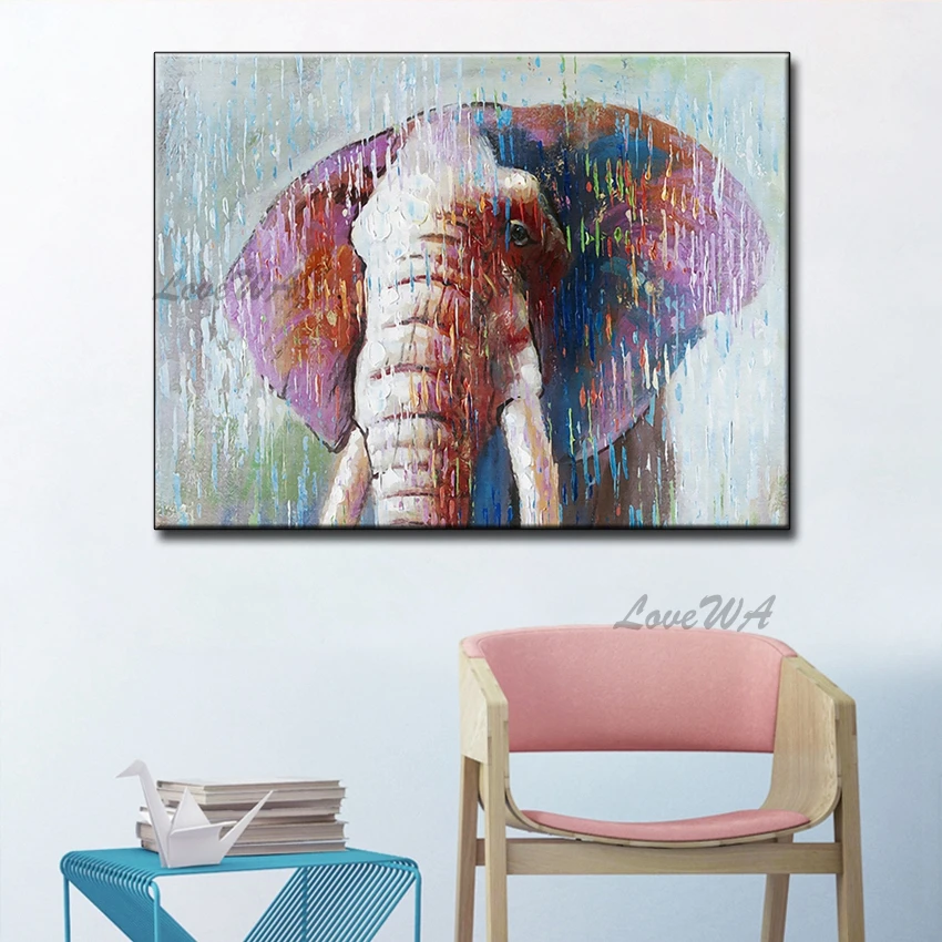 Картина с изображением головы слона современная настенная на холсте настенное