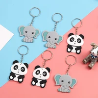 cute cartoon animal elephant puppy pvc soft rubber keychain fashion bag pendant car key ring promotional gift wholesale