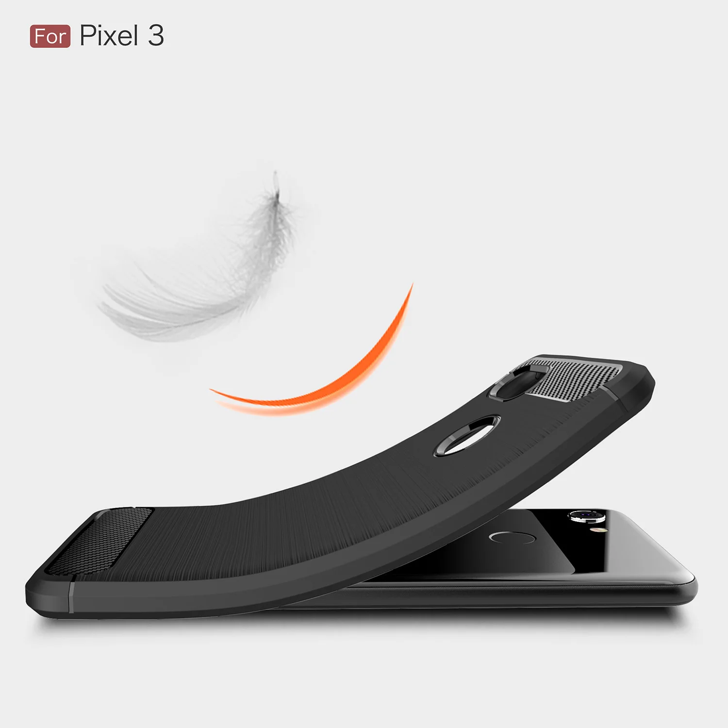 Силиконовый мягкий чехол для телефона Google Pixel 3 из углеродного волокна ТПУ с