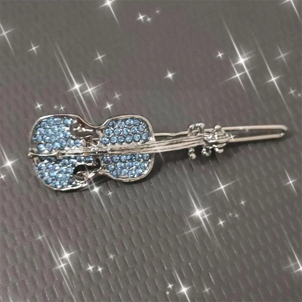 

1pc Hair Clip Korean Violin Hair Clip Sweet Hairpins Barrette Crystal Headwear Cute Hair Accessories Clips E5j2
