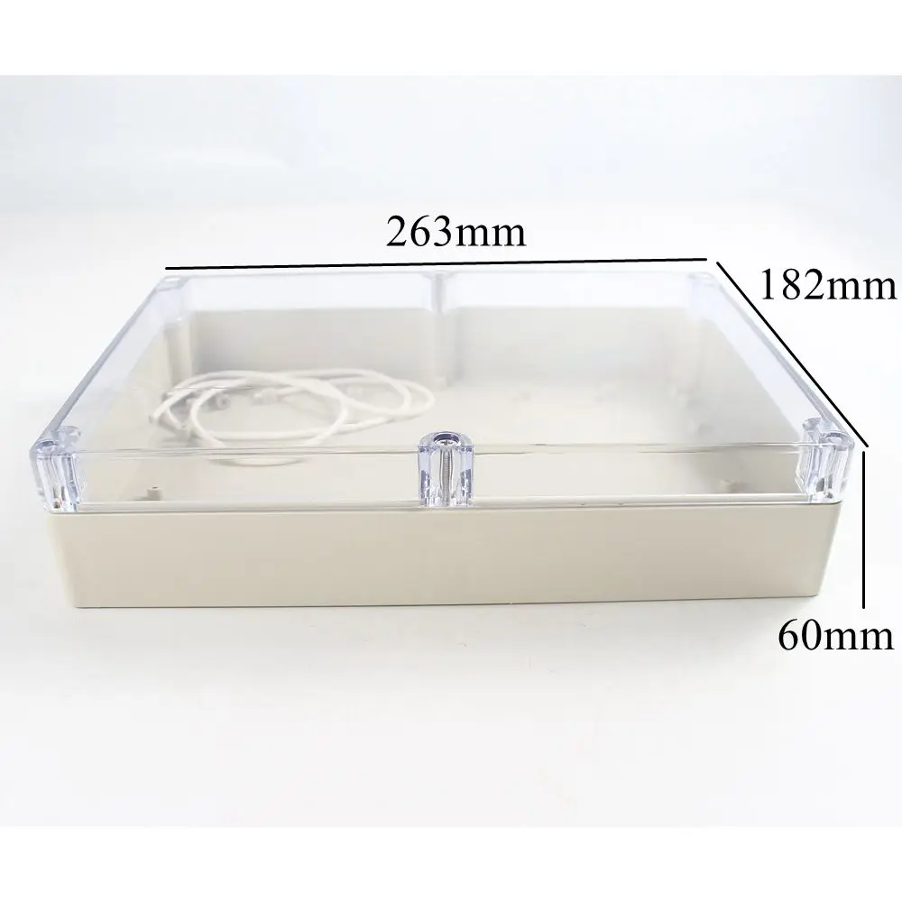 Прозрачный водонепроницаемый пластиковый распределительный ящик 263x182x60 мм чехол