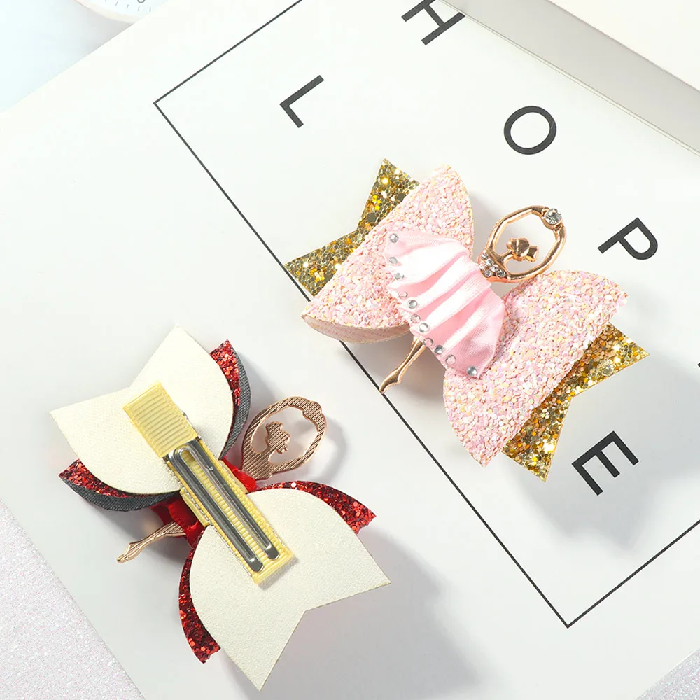 Детские заколки для волос с бантом и блестками девочек милые аксессуары подарок