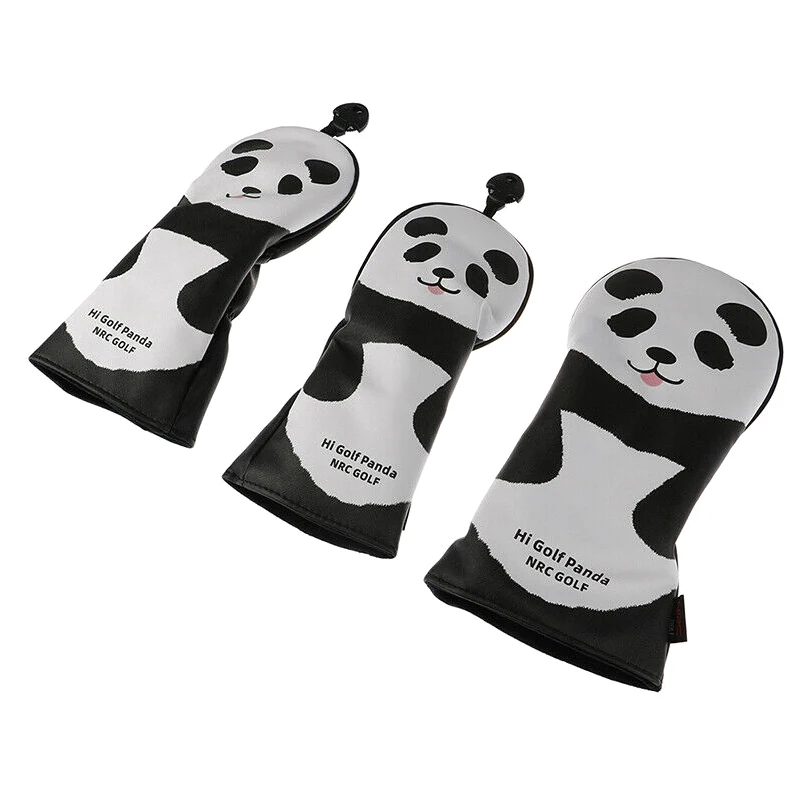 3pcs Printed Panda Golf Clubs Head Covers Set Headcover Drivers Fairway Protective Covers FK88