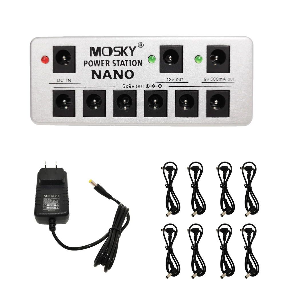 Блок питания для мини гитары MOSKY с 8 изолированными выходами педалей эффектов 9 В 12