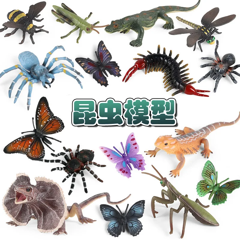 

Simulation Animal Model Insect Mantis Dragonfly Bee Centipede Lizard Butterfly Spider Children Tricky Toy Ornaments