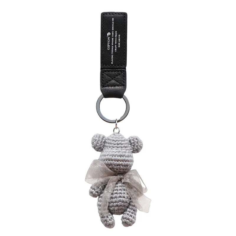 New Arrival Leather Tassel Bow-knot Bomgom Bears Keychains All hand-woven Gloomy Bear Key Ring Car Chains Bag Pendant 2020 | Украшения и
