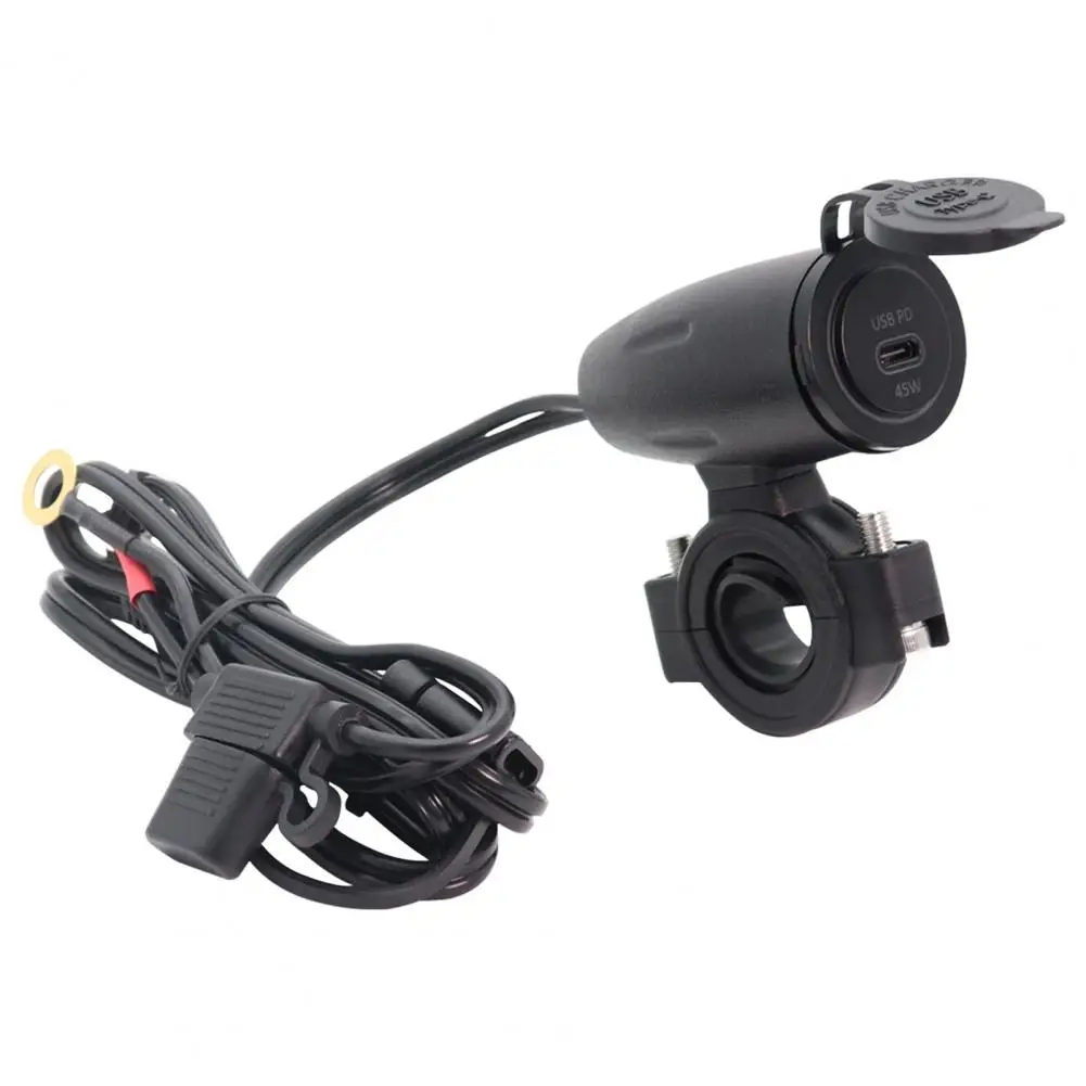 

45W C5909-Z PD Interface Charger Single Port 5 Modes USB Fire-proof LED Phone Charger for Motorbike