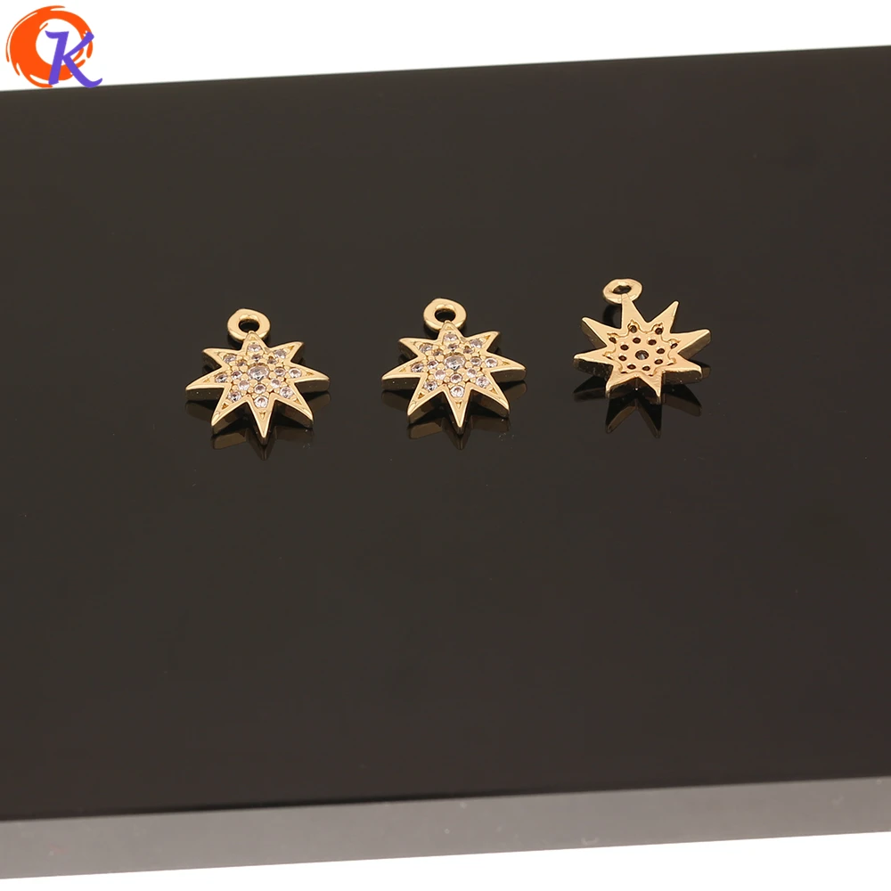 

Cordial Design 50Pcs 12*14MM Jewelry Accessories/Earrings Connectors/Star Shape/DIY CZ Charms/Hand Made/Earrings Findings