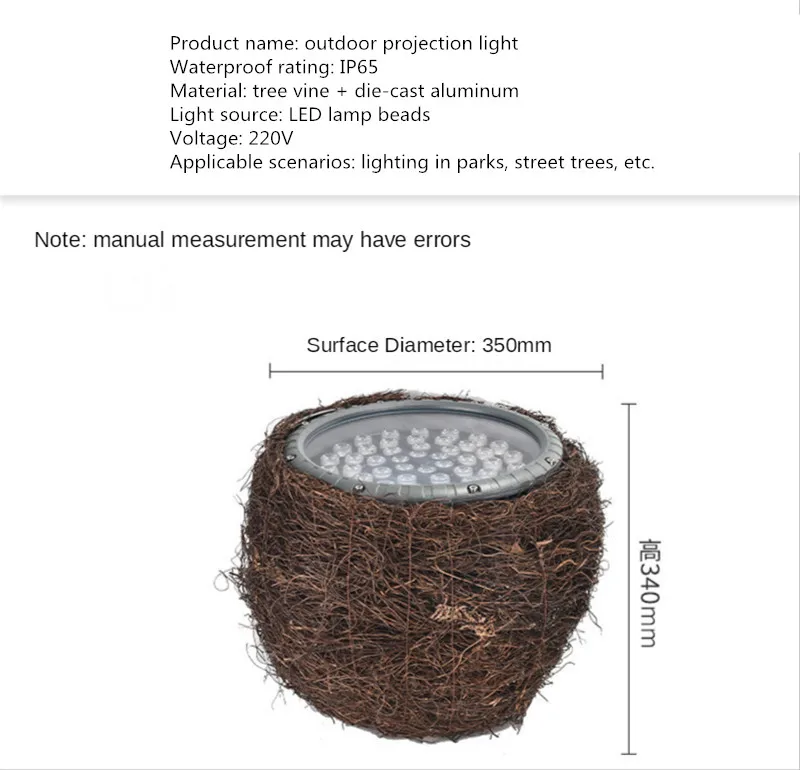 Уличная лампа для птичьего домика цветной водонепроницаемый садовый светильник