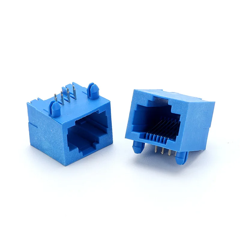 Синий разъем Rj45 8P8C 1X1New rj 45 сетевой для пластикового темно синего цвета 90 градусов