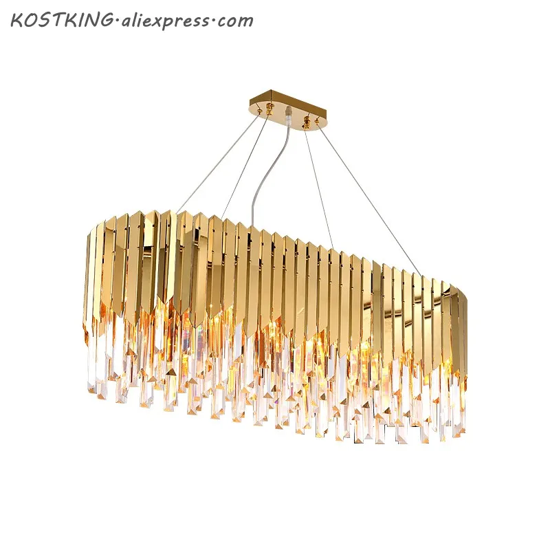 

KOSTKING luxury design modern crystal chandelier LED lamp AC110v 220v lustre cristal foyer chandelier lighting