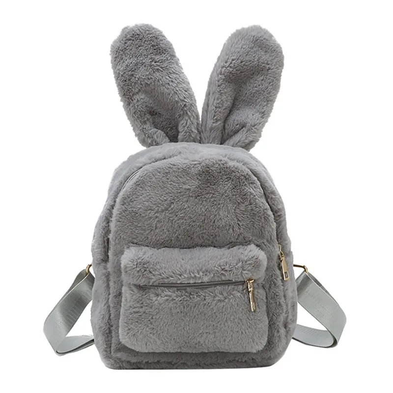 Милый мини рюкзак из искусственного меха с кроличьими ушками женские дорожные