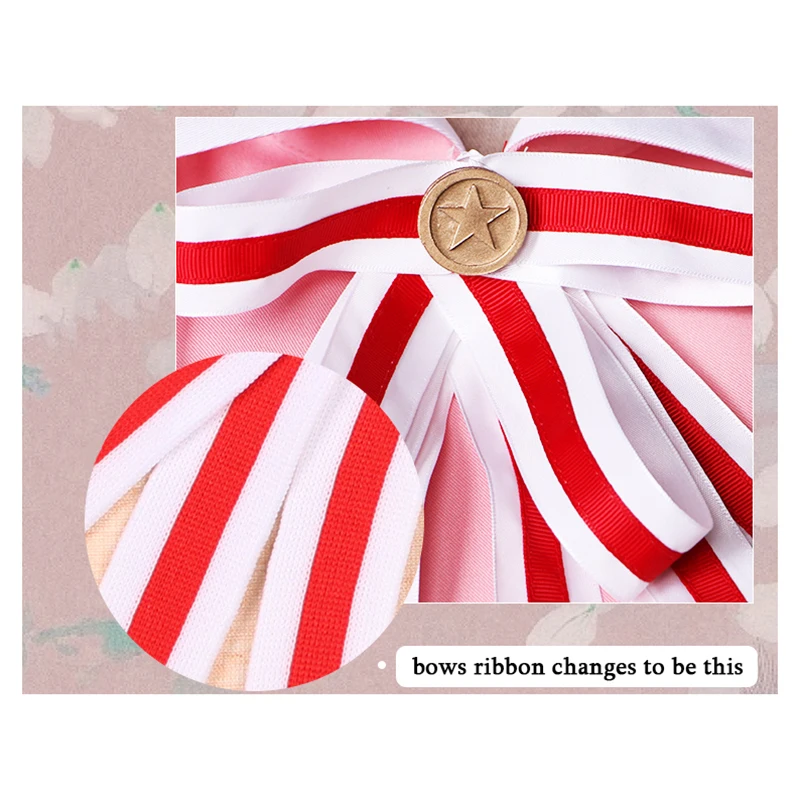 

New Clear Card Clamp Cardcaptor Sakura Cosplay Costume Kinomoto Sakura Cosplay Pink Dress Halloween Costumes for Women S-XL